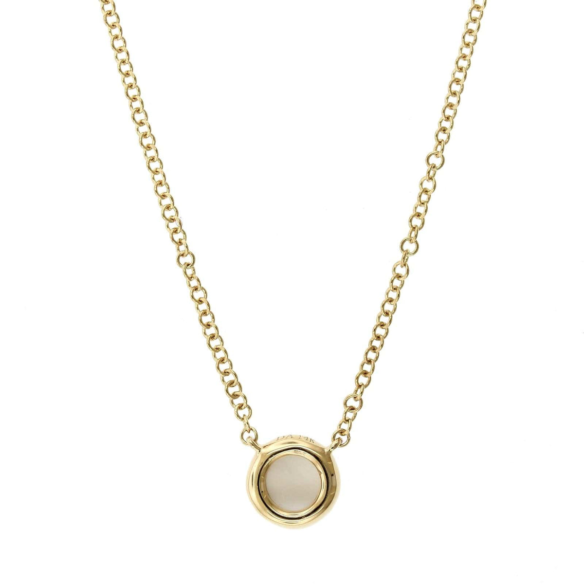 14K Yellow Gold Mother of Pearl Diamond Halo Pendant,14k yellow gold, Long's Jewelers