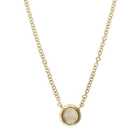 14K Yellow Gold Mother of Pearl Diamond Halo Pendant,14k yellow gold, Long's Jewelers