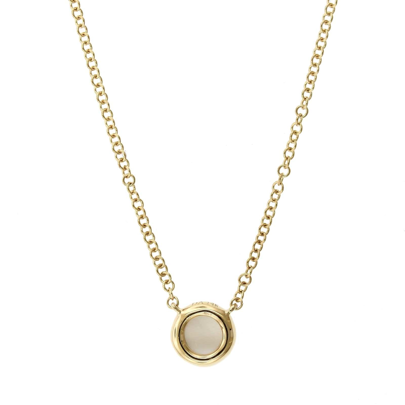 14K Yellow Gold Mother of Pearl Diamond Halo Pendant,14k yellow gold, Long's Jewelers