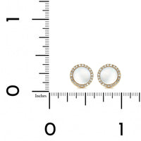 14K Yellow Gold Mother of Pearl Diamond Halo Stud Earrings,14k yellow gold, Long's Jewelers