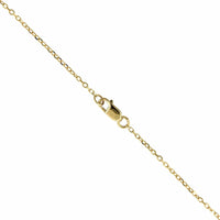 14K Yellow Gold Oval Disc with Pave Diamond Halo Necklace