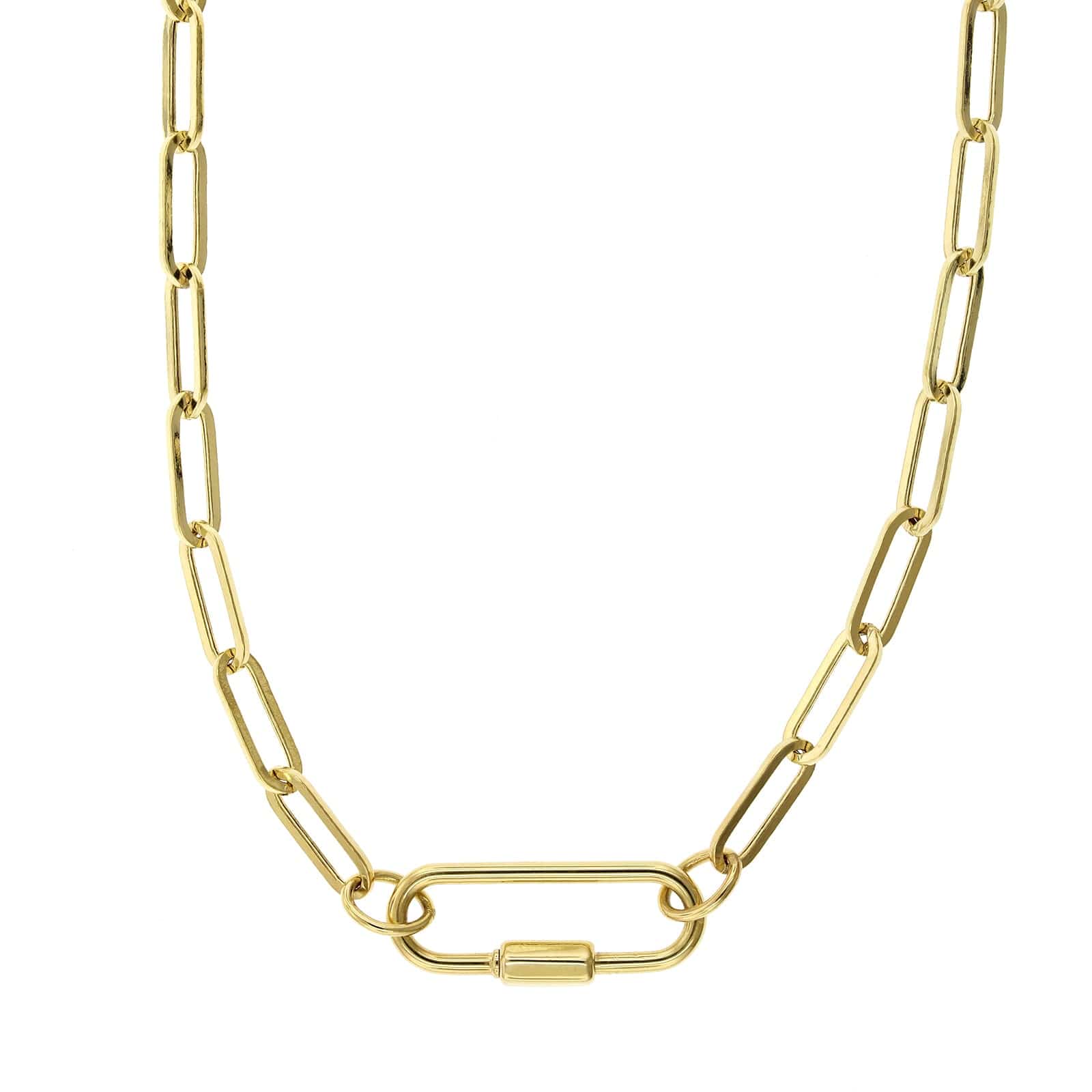 14K Yellow Gold Paperclip Necklace, Gold, Long's Jewelers