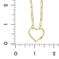 14K Yellow Gold Paperclip Heart Necklace, Yellow Gold, Long's Jewelers