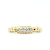 14K Yellow Gold Pave Diamond Beaded Ring, Gold, Long's Jewelers