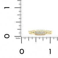 14K Yellow Gold Pave Diamond Beaded Ring