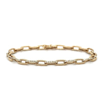 14K Yellow Gold Pave Diamond Link Bracelet, 14k yellow gold, Long's Jewelers