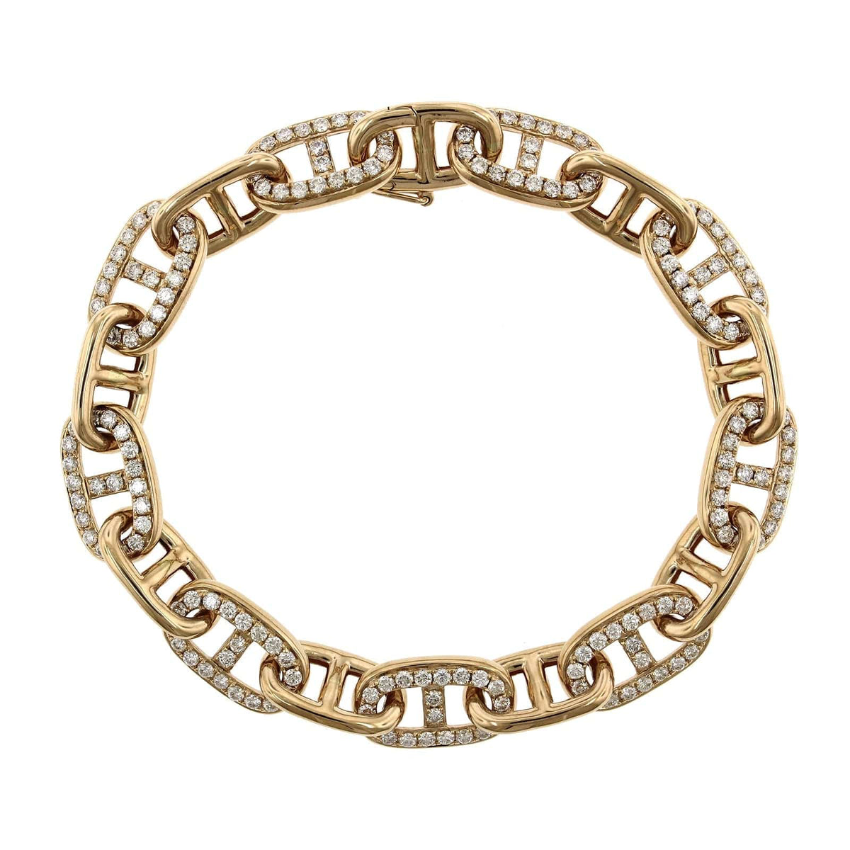 14K Yellow Gold Pave Diamond Link Bracelet, 14k yellow gold, Long's Jewelers