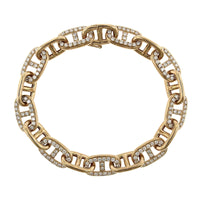14K Yellow Gold Pave Diamond Link Bracelet, 14k yellow gold, Long's Jewelers
