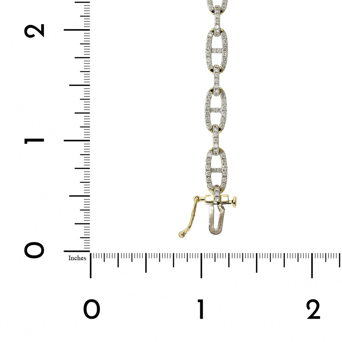 14K Yellow Gold Pave Diamond Link Bracelet, 14k yellow gold, Long's Jewelers