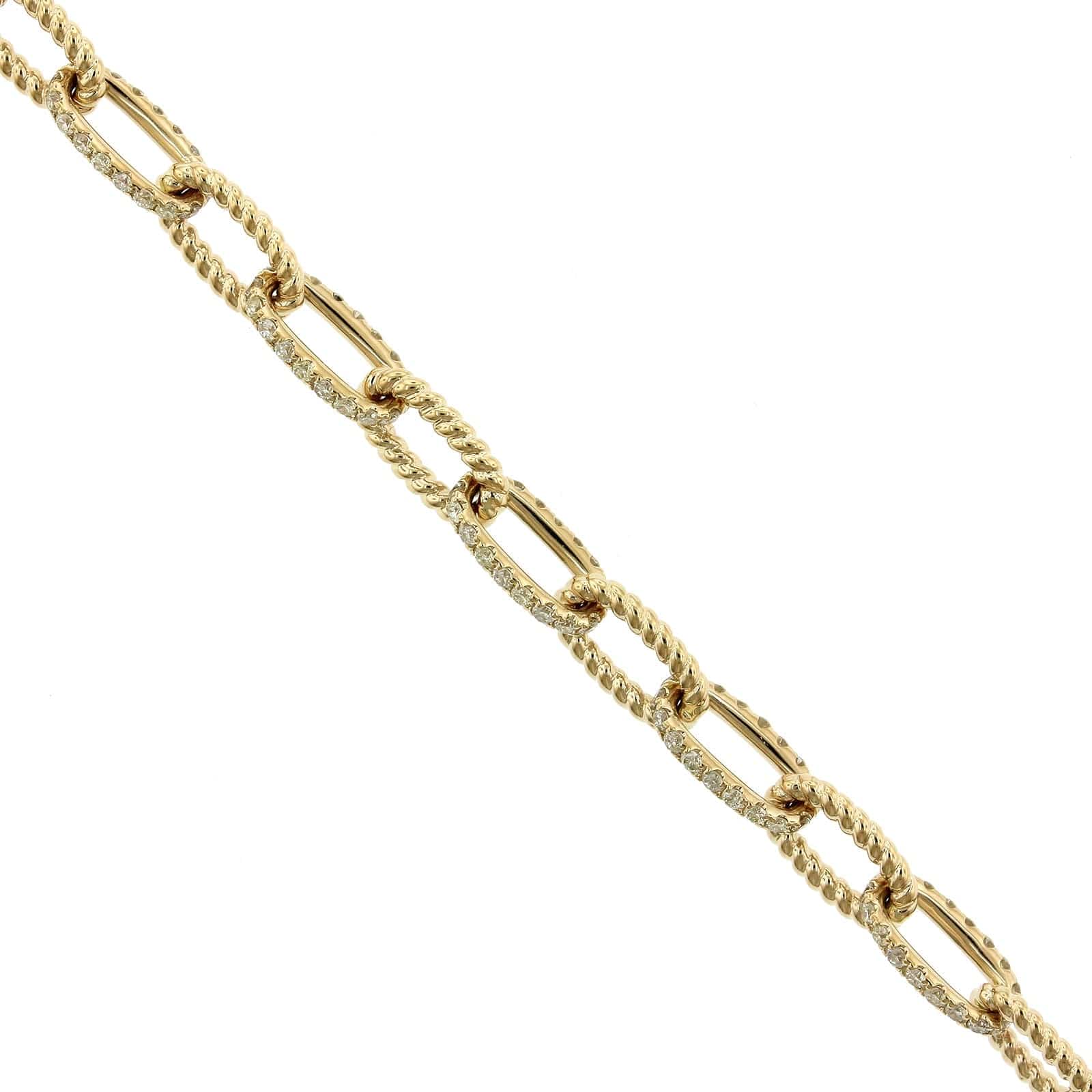 14K Yellow Gold Pave Diamond Link Bracelet, 14k yellow gold, Long's Jewelers