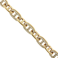 14K Yellow Gold Pave Diamond Link Bracelet, 14k yellow gold, Long's Jewelers