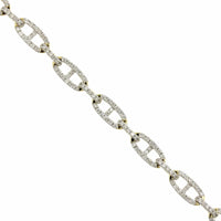 14K Yellow Gold Pave Diamond Link Bracelet, 14k yellow gold, Long's Jewelers