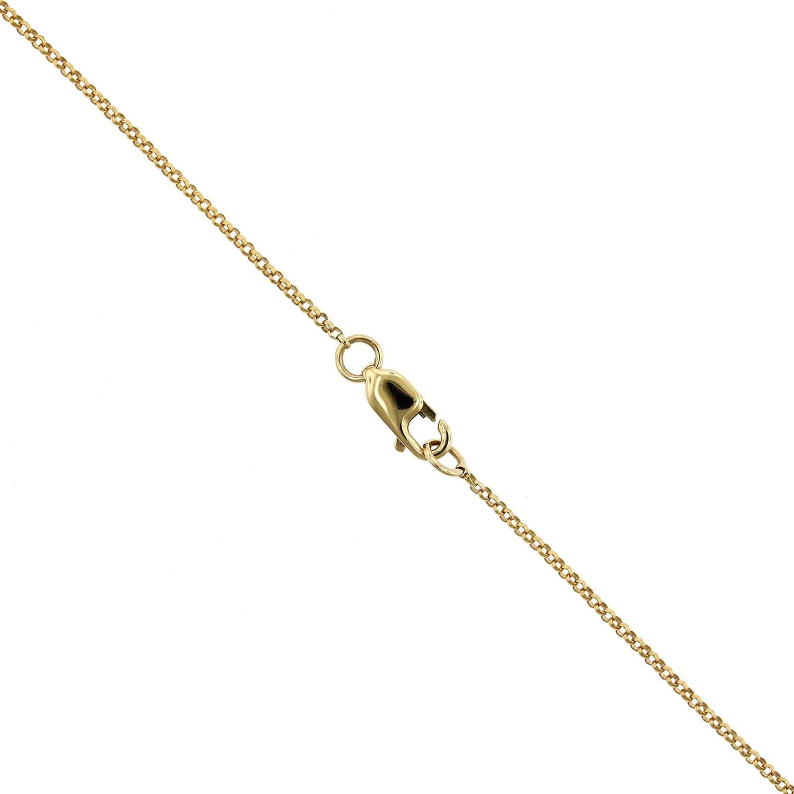 14K Yellow Gold Pave Flower Diamond Necklace