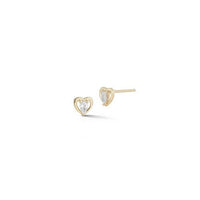 14K Yellow Gold Pear Shape Diamond Heart Stud Earrings, 14k yellow gold, Long's Jewelers