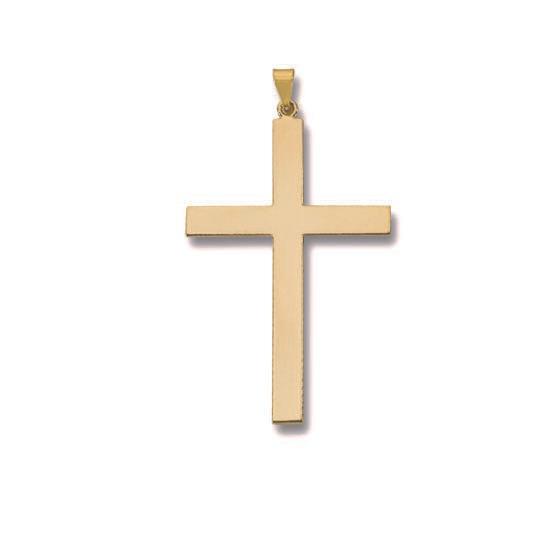 14K Yellow Gold Plain Polished Cross Pendant, Gold, Long's Jewelers
