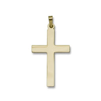 14K Yellow Gold Plain Polished Cross Pendant, Gold, Long's Jewelers