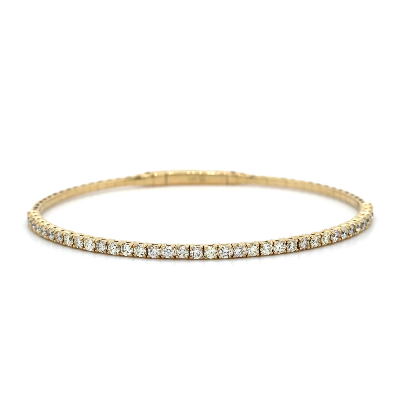 14K Yellow Gold Prong Set Diamond Bangle Bracelet, 14k yellow gold, Long's Jewelers