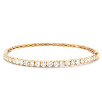 14K Yellow Gold Prong Set Diamond Bangle Bracelet