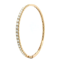 14K Yellow Gold Prong Set Diamond Bangle Bracelet