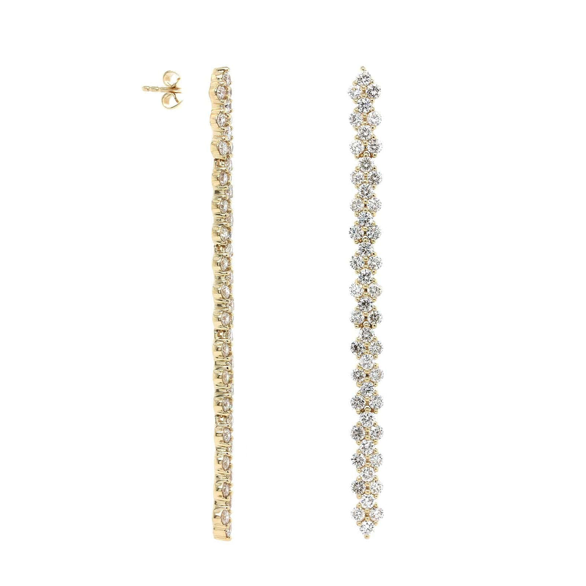 14K Yellow Gold Prong Set Diamond Dangle Earrings