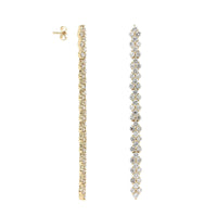 14K Yellow Gold Prong Set Diamond Dangle Earrings