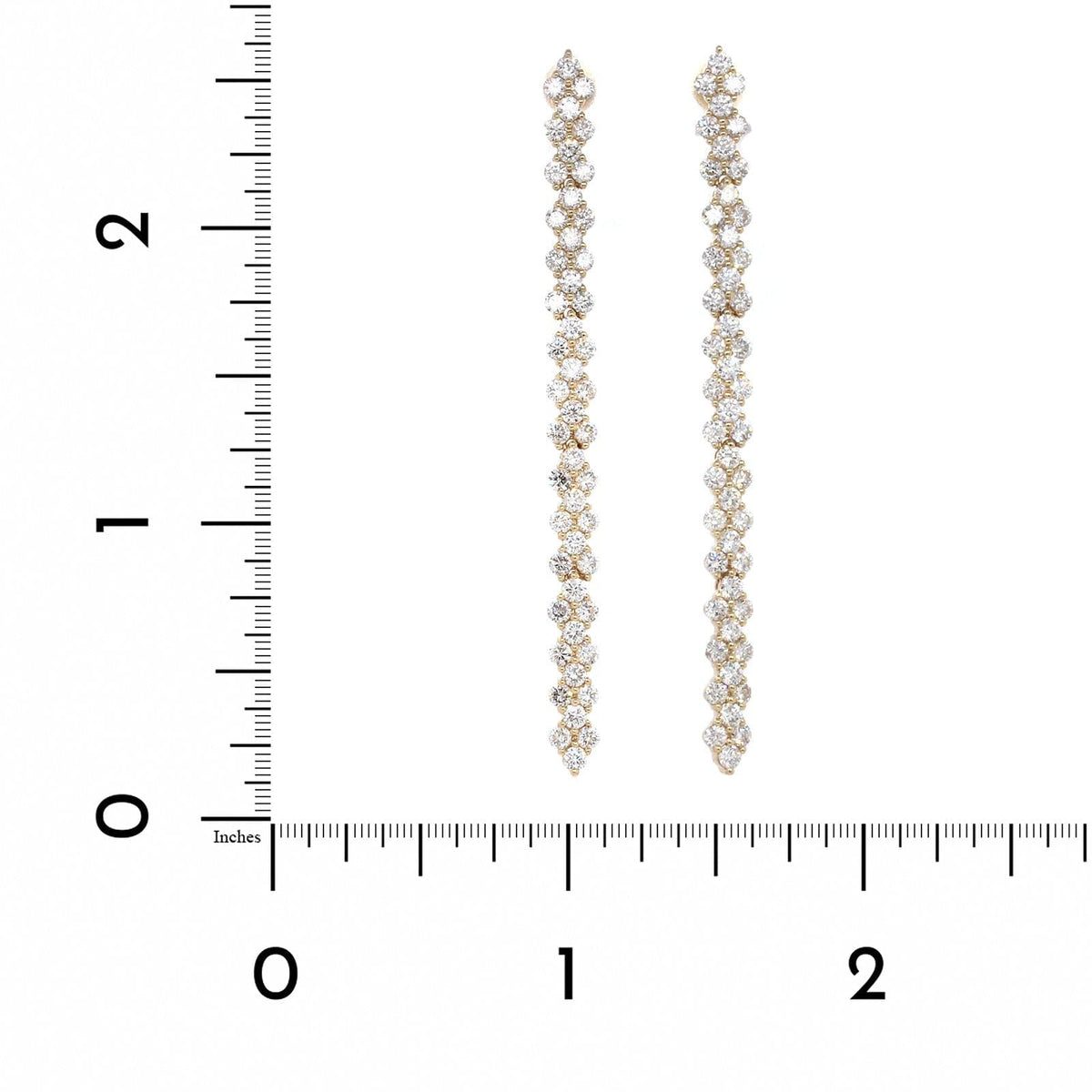 14K Yellow Gold Prong Set Diamond Dangle Earrings