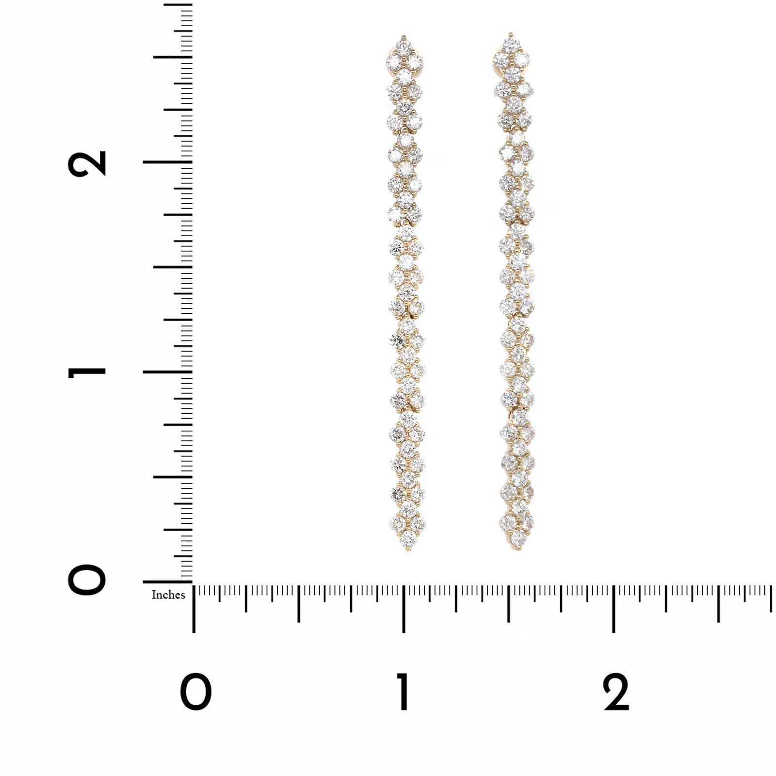 14K Yellow Gold Prong Set Diamond Dangle Earrings
