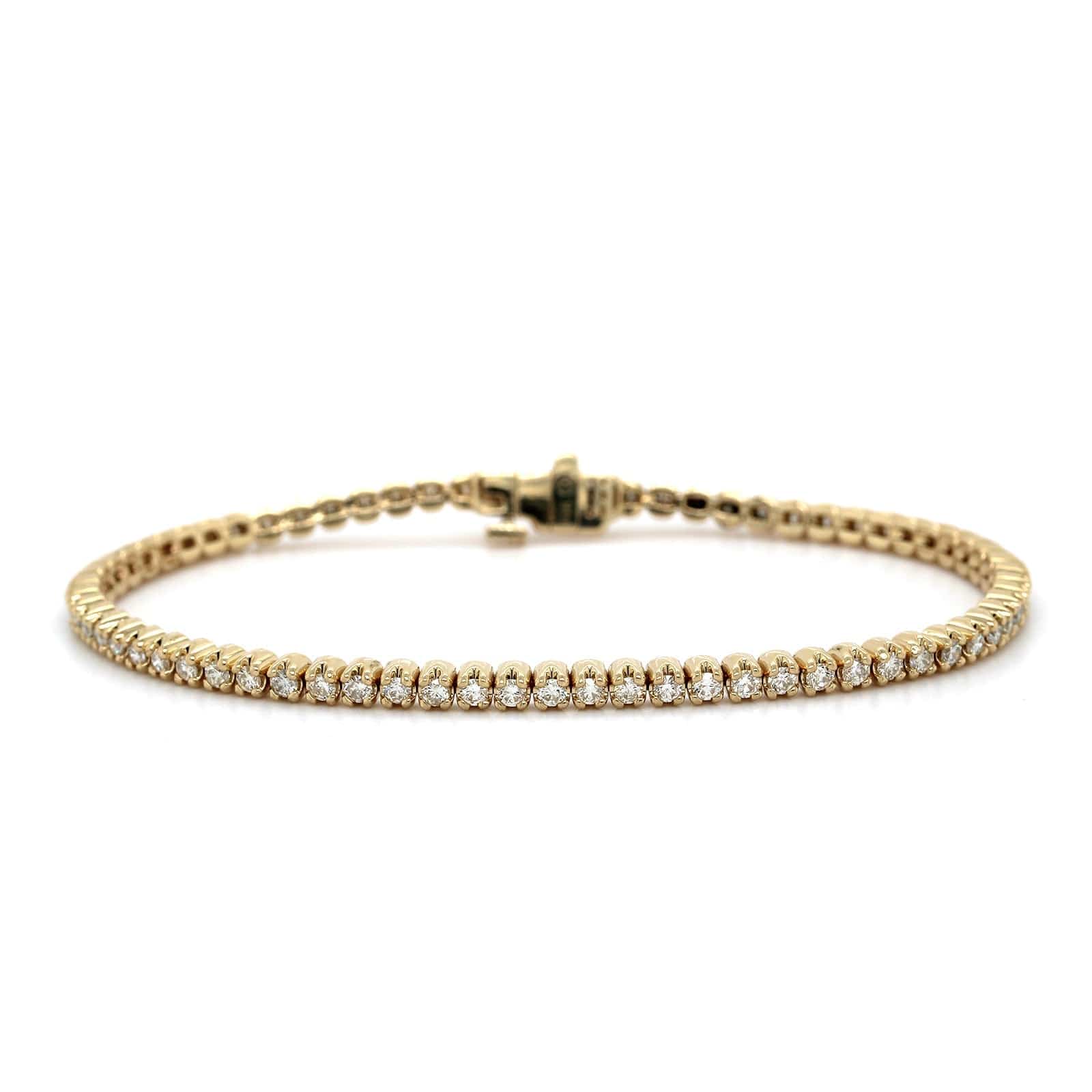 14K Yellow Gold Prong Set Diamond Tennis Bracelet, 14k yellow gold, Long's Jewelers