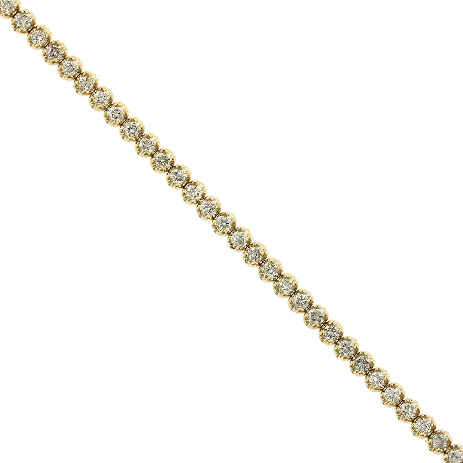 14K Yellow Gold Prong Set Diamond Tennis Bracelet, 14k yellow gold, Long's Jewelers