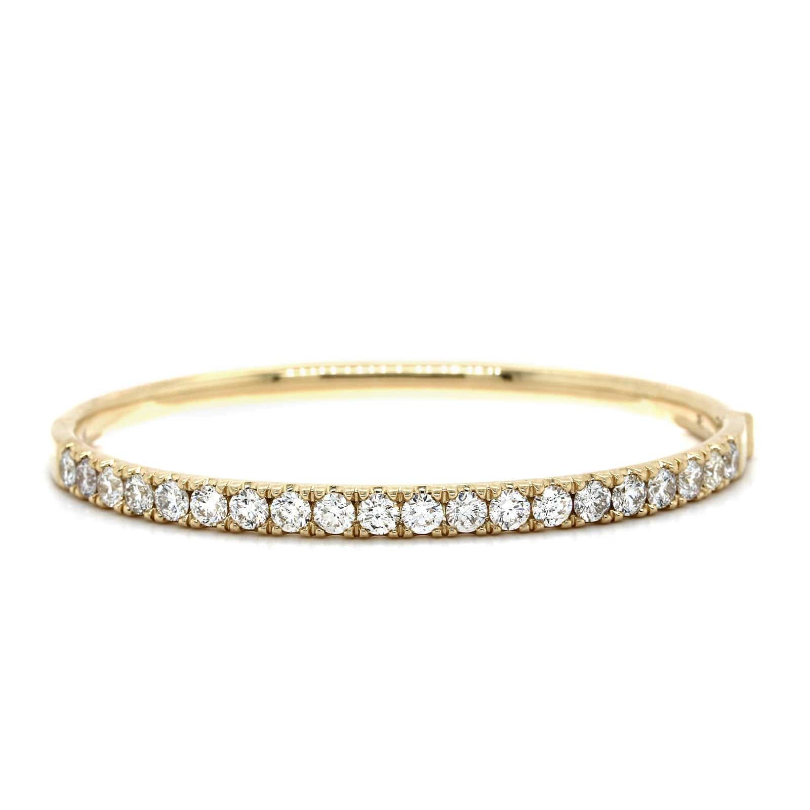14K Yellow Gold Prongset Diamond Bangle Bracelet, Yellow Gold, Long's Jewelers
