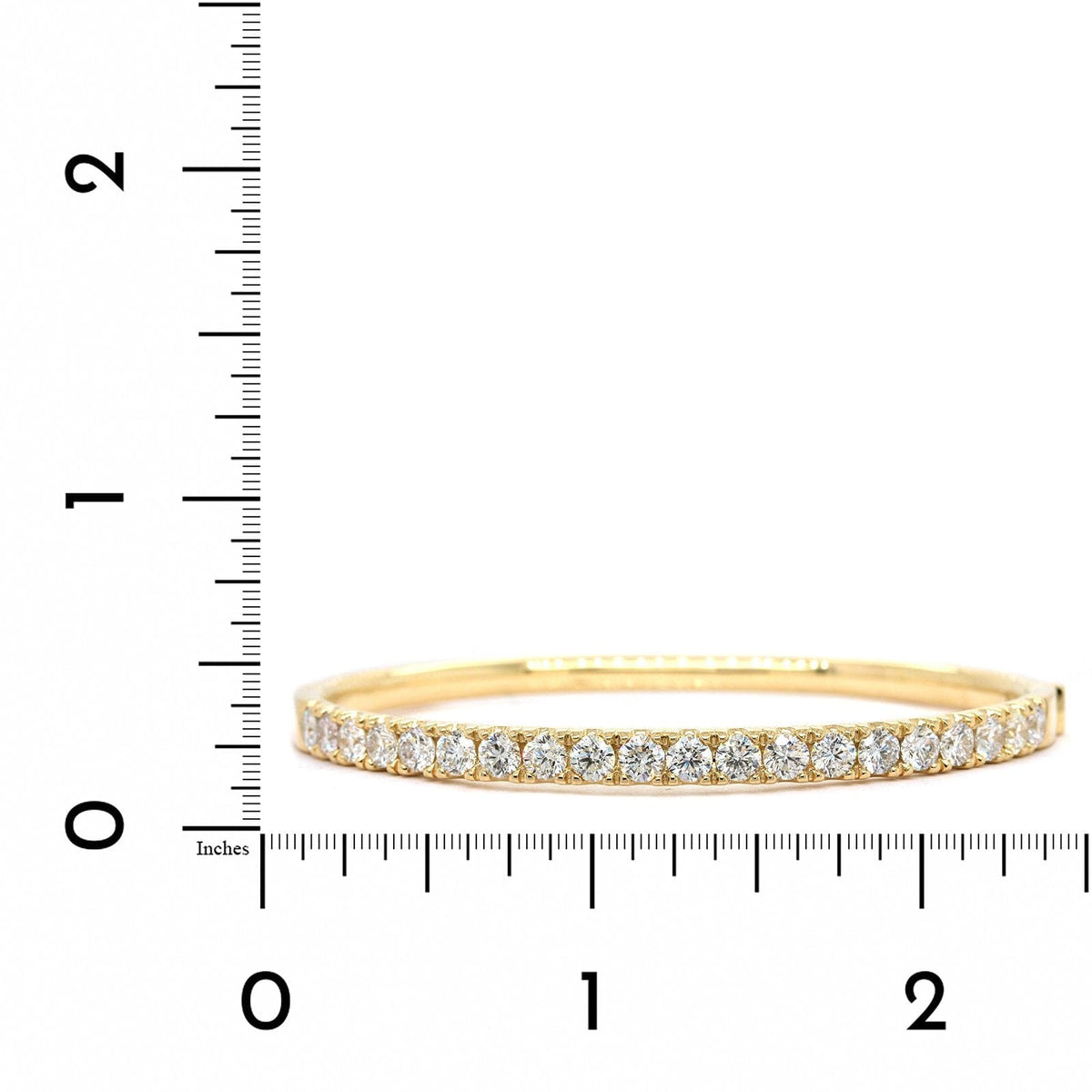 14K Yellow Gold Prongset Diamond Bangle Bracelet
