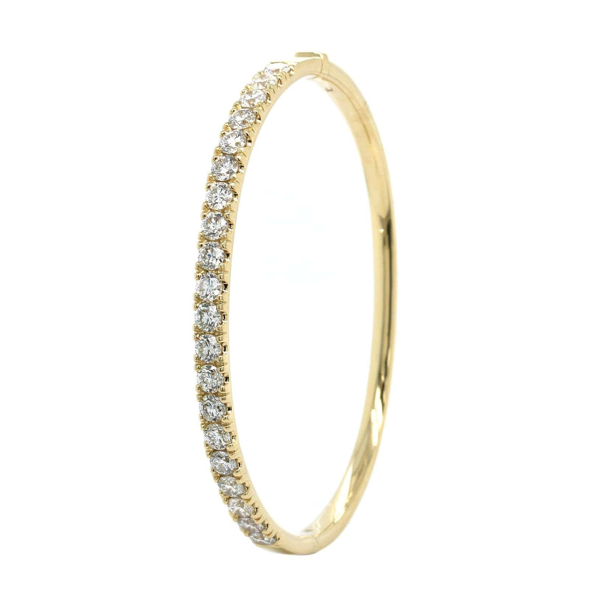 14K Yellow Gold Prongset Diamond Bangle Bracelet