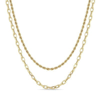 14K Yellow Gold Rope and Link Chain Necklace, Yellow Gold, Long's Jewelers
