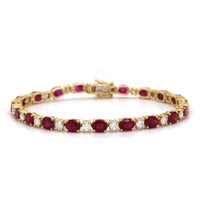 14K Yellow Gold Ruby and Diamond Bracelet, Gold, Long's Jewelers