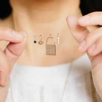 14K Yellow Gold Sapphire Charm