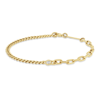 14K Yellow Gold Single Diamond Chain Bracelet, Yellow Gold, Long's Jewelers