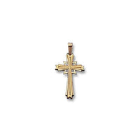 14K Yellow Gold Solid Fancy Design Cross Pendant, Gold, Long's Jewelers