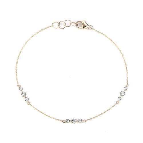 14K Yellow Gold Trio Diamond Station Bracelet, 14k yellow gold, Long's Jewelers