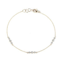 14K Yellow Gold Trio Diamond Station Bracelet, 14k yellow gold, Long's Jewelers
