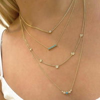 14K Yellow Gold Turquoise Bar Necklace, Yellow Gold, Long's Jewelers