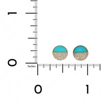 14K Yellow Gold Turquoise Diamond Stud Earrings,14k yellow gold, Long's Jewelers