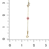 14K Yellow Gold Unicorn and Heart Enamel Bracelet