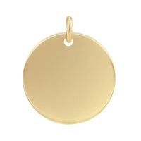 14K Yellow Gold Round Engravable Disc Charm,yellow gold, long's jewelers