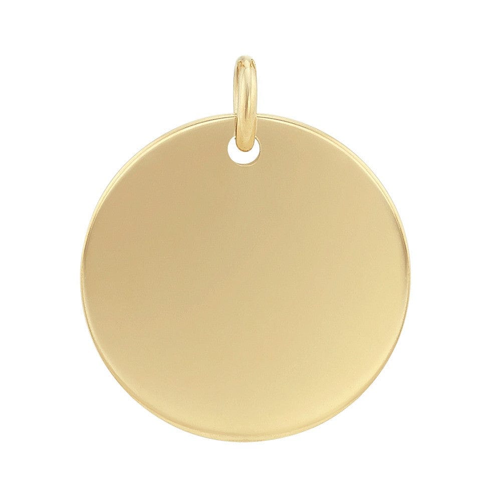 14K Yellow Gold Round Engravable Disc Charm,yellow gold, long's jewelers