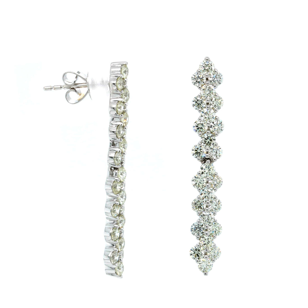 14K White Gold Diamond Drop Dangle Earrings, 14k white gold, Long's Jewelers