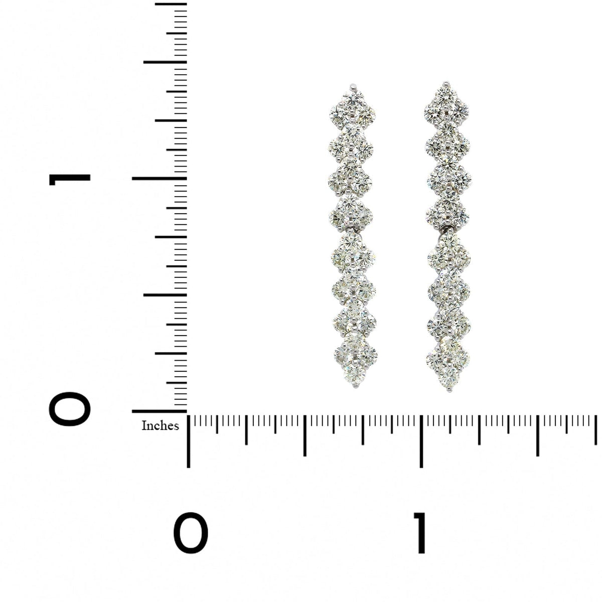 14K White Gold Diamond Drop Dangle Earrings, 14k white gold, Long's Jewelers