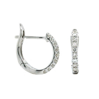 14K White Gold Diamond Huggie Earrings, 14k white gold, Long's Jewelers
