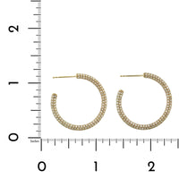 14K Yellow Gold Pave Inside Outside Hoop Earrings, 14k yellow gold, Long's Jewelers