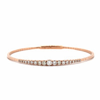 14k Rose Gold Flexible Graduated Diamond Bangle Bracelet, 14k rose gold, Long's Jewelers