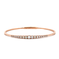 14k Rose Gold Flexible Graduated Diamond Bangle Bracelet, 14k rose gold, Long's Jewelers